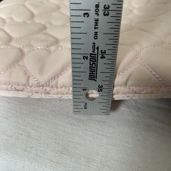 Betsey Johnson pale pink heart quilted shoulder bag Coquette Y2K Grunge - Picture 7 of 11